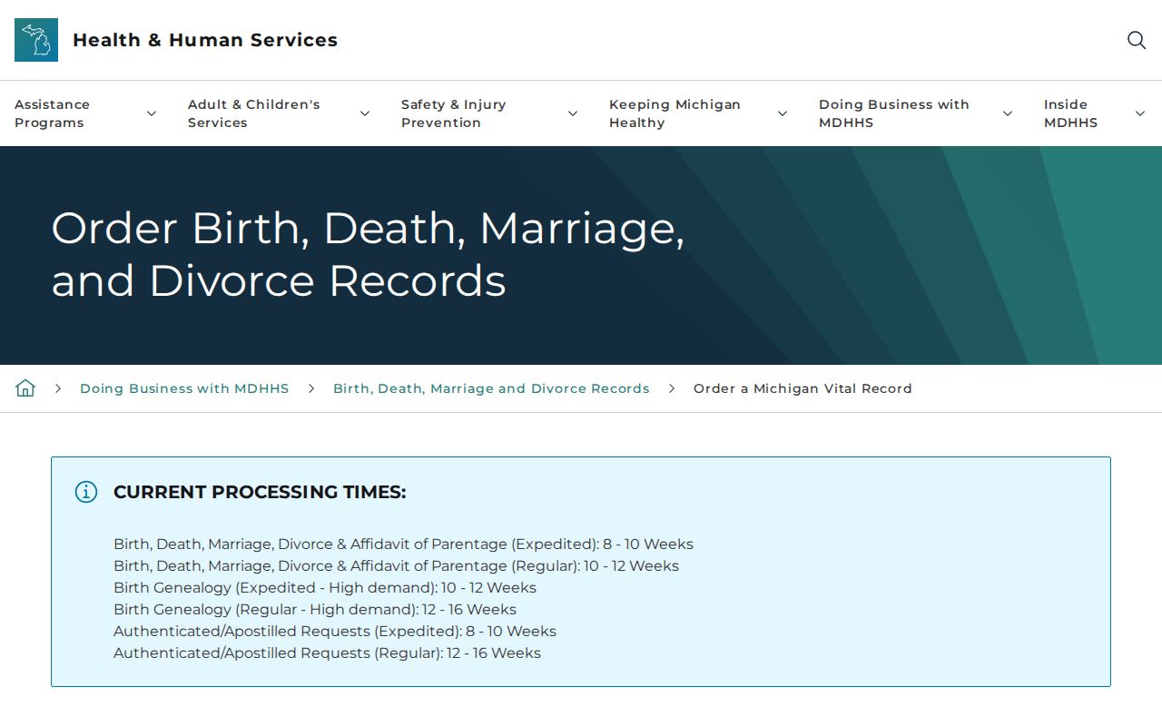 Delta Township residents directory Michigan vital records ordering information