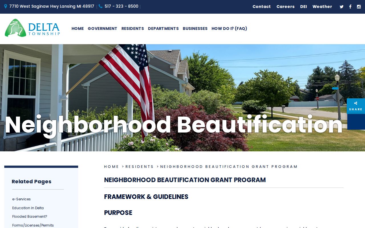 Delta Township neighbors neighborhood beautification program